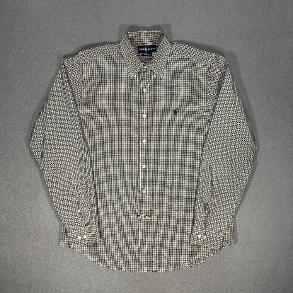 NWOT Ralph Lauren Classic Fit Shirt Men’s Large Green Plaid Button Down